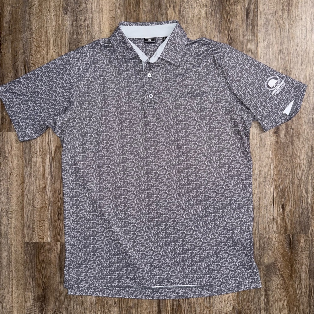 FootJoy Gray Patterned Golf Polo